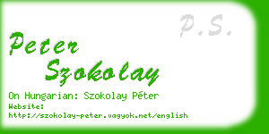 peter szokolay business card